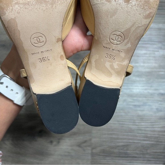 Chanel Cap Toe Slingback Pumps Heels size 36.5 - Picture 7 of 16